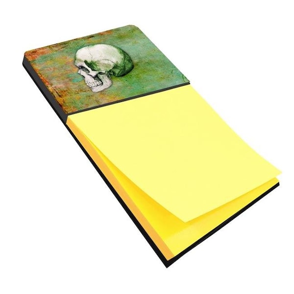 Carolines Treasures Carolines Treasures BB5122SN Day of the Dead Green Skull Sticky Note Holder BB5122SN - main